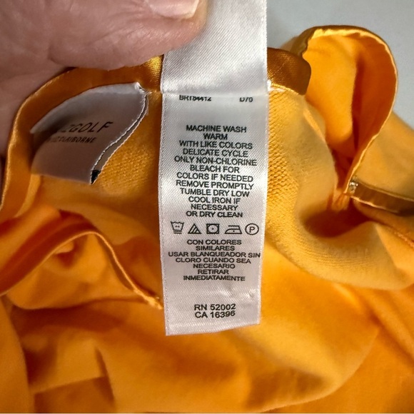 Liz Golf Cardigan Snap Front Cantaloupe Satin Trim Tight Knit Women’s Size Large - Picture 11 of 12